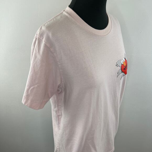 KAWS x Uniqlo x Sesame Street Pink Short Sleeve Crew Elmo Graphic Tee Shirt S - Picture 5 of 11